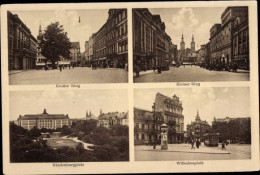 CPA Legnica Liegnitz Schlesien, Hindenburgplatz, Wilhelmsplatz, Großer Ring, Kleiner Ring - Schlesien