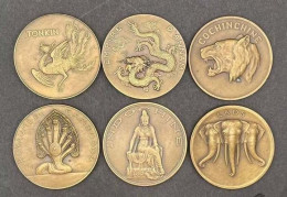 CAMBODGE / CAMBODIA/ 6 Medals Indochine Released To 3 Countries Vietnam, Laos, Cambodia 1931. - Cambodia