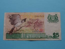 5 Dollars > Singapore ( See Scans ) Circulated F ! - Singapour