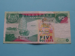 5 Dollars > Singapore ( See Scans ) Circulated F ! - Singapour