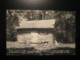ALGONA Iowa 1948 Cancel To Spain TB Poster Stamp Log Cabin Ambrose Call State Park USA Postcard - Altri & Non Classificati