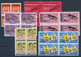 Zaïre - 906/911 - Blocs De 4 - Provisoires - 1977 - MNH - Nuovi