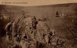 Stavelot - La Pierre Du Diable (PHOTO  BELGE LUMIERE N°36)  (animée, Enfants Sur Le Rocher) - Stavelot