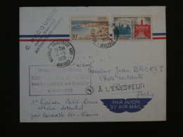 BY12 FRANCE  BELLE  LETTRE   1959  1ER VOL PARIS ATHENES   ISTANBUL TURQUIE +AFF. PLAISANT ++ - Primeros Vuelos