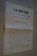RARE,ancienne Affiche Publicitaire , La Nettine,eau à Détacher à La Lavande,250 Mm/190 Mm. - Affiches