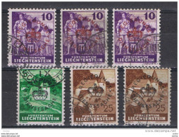 LIECHTENSTEIN:  1937/41  SERVIZIO  SOPRASTAMPATO  -  6  VAL. US. -  YV/TELL. 20//24 - Service