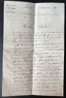 CORRESPONDANCE MANUSCRITE / LONS LE SAUNIER JURA 22 MARS 1860 / PERCEPTEUR DES CONTRIBUTIONS DIRECTES - Manuscrits