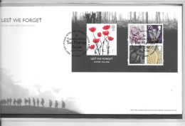 Gb   WW1 1916/2016   " Lest We Forget'  Minisheet   On FDC NOTES SEE NOTES - Briefe U. Dokumente