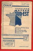 Livre - Horaire De Trains, Livret Chaix, Horaire Mayeux Sud-Est, Avril 1946, 34 Pages - Europa