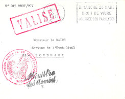 Curiosité Sur Lettre, Mission Militaire  De Coopération Technique, Griffe Ministère Des Armées, VALISE - Covers & Documents