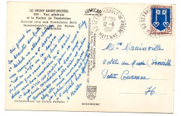 1967--cachet Manuel St FRAIMBAULT DE PRIERE -53 Daté 12-6-1967 Sur Cpsm Mont St Michel..blason Mont De Marsan - Handstempels