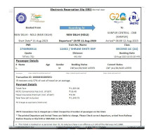 India Railway / Train Ticket With LOGO's Of INDIAN RAILWAYS, IRCTC, G-20 Summit, Azadi Ka Amrit Mahotsav As Per Scan - Wereld