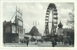 21807 " WIEN-PRATER RIESENRAD UND HOCHSCHAUBAHN  " ANIMIERTE-BRIEFMARKE 1946-VERA FOTO-CART. POST. NON SPED. - Prater