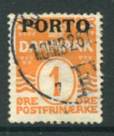 DENMARK 1921 King Christian X Definitive 1 Øre Overprinted Porto Used.  Michel Porto 1 - Impuestos