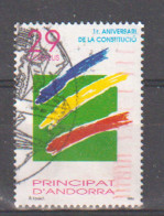 1er Aniversario De La Constitución De Andorra, Sello Usado 1ª Calidad - Used Stamps