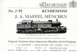 Catalogue MICRO-METAKIT 1991 2 Kundeninfo J.A.MAFFEI MÜNCHEN Varianten - German