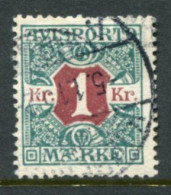 DENMARK 1914 Avisporto (newspaper Accounting Stamps) Perf. 14:14½  1 Kr.. Used.  Michel 8Y - Usado