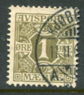 DENMARK 1907 Avisporto (newspaper Accounting Stamps) Perf. 12½  1 Ø. Used.  Michel 1X - Oblitérés