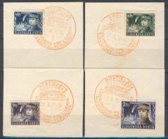 Slovaquie 1939 Mi I-IV (Yv 32-5), Obliteré, Sur Fragment Avec Cachet AUTOPOŠTA - Used Stamps