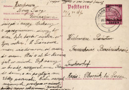 POLAND GENERAL GOVERNMENT 1940 POSTCARD  MiNr P 02 II  SENT FROM DUNAJEC TO OBORNIKI - General Government