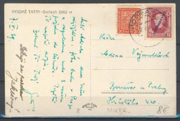 Slovaquie 1939 Carte Postel Pour Benešov, Timbres Slovaque Et Tchéque (mischfr,) - Cartas & Documentos