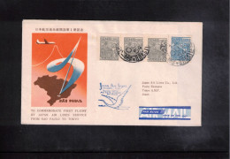 Brazil 1954 Japan Air Lines First Flight Sao Paulo - Tokyo - Brieven En Documenten