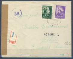 Slovaquie 1944 Lettre Récommandé Pour Vsetín - Covers & Documents