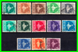 INDIA – ( ASIA ) – LOTE 13 SELLOS DIFERENTES VALORES DEL AÑO 1957 - Used Stamps