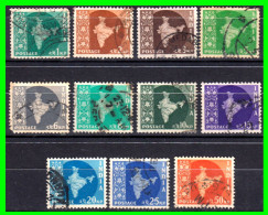 INDIA – ( ASIA ) – LOTE 11 SELLOS DIFERENTES VALORES DEL AÑO 1957 - Used Stamps