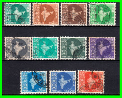 INDIA – ( ASIA ) – LOTE 11 SELLOS DIFERENTES VALORES DEL AÑO 1957 - Gebraucht