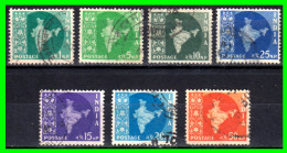 INDIA – ( ASIA ) – LOTE 7 SELLOS DIFERENTES VALORES DEL AÑO 1957 - Used Stamps