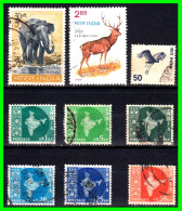 INDIA – ( ASIA ) – LOTE 9 SELLOS DIFERENTES VALORES DEL AÑO 1957 - Gebraucht