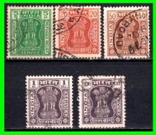 INDIA – ( ASIA ) – LOTE 5 SELLOS DIFERENTES VALORES DE LOS AÑOS -1950 - 1960 - Used Stamps