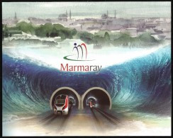 Türkiye 2013 MARMARAY SPECIAL FOLDER, Commuter Rail / Tube Tunnel Crossing (with Serial Numbers 1 To 5000). - Nuevos