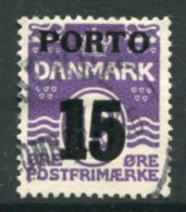 DENMARK 1934 Wavy Lines Definitive 15 On 12 Øre Overprinted Porto Used.  Michel Porto 32 - Postage Due