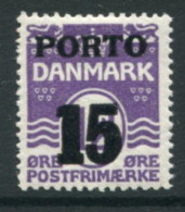 DENMARK 1934 Wavy Lines Definitive 15 On 12 Øre Overprinted Porto LHM / *.  Michel Porto 32 - Impuestos