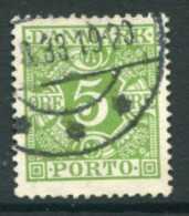 DENMARK 1930 Postage Due Numeral And Crowns 5 Øre  Used.  Michel Porto 20 - Impuestos