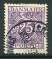DENMARK 1921-27 Postage Due Numeral And Crowns 25 Øre Used.  Michel Porto 16 - Portomarken