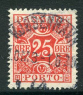 DENMARK 1921-27 Postage Due Numeral And Crowns 25 Øre Red Used.  Michel Porto 15 - Segnatasse