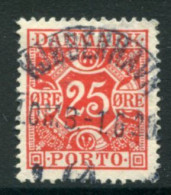 DENMARK 1921-27 Postage Due Numeral And Crowns 25 Øre Red Used.  Michel Porto 15 - Impuestos