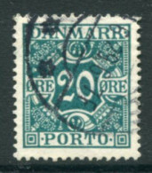 DENMARK 1921-27 Postage Due Numeral And Crowns 20 Øre Used.  Michel Porto 14 - Impuestos
