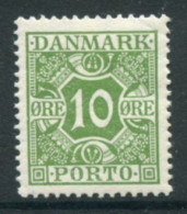 DENMARK 1921-27 Postage Due Numeral And Crowns 10 Øre MNH / **.  Michel Porto 13 - Impuestos