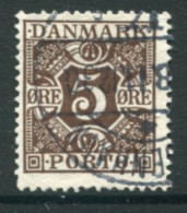 DENMARK 1921-27 Postage Due Numeral And Crowns 5 Øre Used.  Michel Porto 11 - Segnatasse