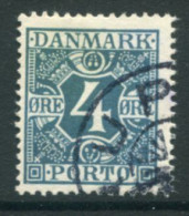 DENMARK 1921-27 Postage Due Numeral And Crowns 4 Øre Used.  Michel Porto 10 - Impuestos