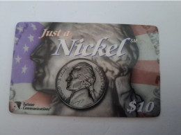 UNITED STATES/ USA / AMERIKA/ $10,-/ JUST A  NICKEL CARD / MONEY/ COIN  ON CARD/    **14870** - Amerivox
