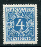 DENMARK 1921-27 Postage Due Numeral And Crowns 4 Øre MNH / **.  Michel Porto 10 - Postage Due