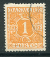 DENMARK 1921-27 Postage Due Numeral And Crowns 1 Øre Used.  Michel Porto 9 - Impuestos