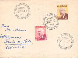 TURKEY - FDC 1957 PRESIDENT HEUSS - FRANKENBERG/GDR Mi 1516, 1517 / 2080 - FDC