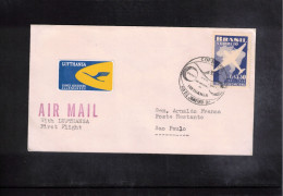 Brazil 1956 Lufthansa First Flight Rio De Janeiro - Sao Paulo - Lettres & Documents