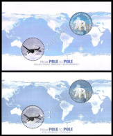 Groenlandia-Ross Dep./ Greenland-Ross Dep. 2014: 2 Foglietti Da Polo A Polo / From Pole To Pole Joint Issue, 2 S/S ** - Emissions Communes